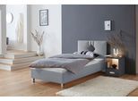 Polsterbett, grau, B:110cm H:98cm L:210cm, Bezug Bett: 100% Polyester;Bonnell-Federkernmatratze: 51% Polypropylen, 39% Polyester, 10% Baumwolle;Kaltschaummatratze: 100% Polyester, Bezug abnehm- und waschbar bis 60C, WESTFALIA SCHLAFKOMFORT, Betten, Polsterbett
