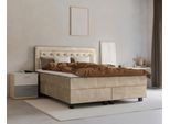 Boxspringbett HOME AFFAIRE "Jeanne", beige (cream), B:181cm L:208cm, 100% Polyester, Komplettbetten, Boxspringbett, inkl. Topper mit Taschen-Federkernmatratze