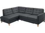 Ecksofa EXXPO - SOFA FASHION "Elio, kompakt & bequem, zeitloses Design, Breite 228cm, L-Form", schwarz, B:228cm H:84cm T:174cm, Sofas, Ecksofa, wahlweise mit Bettfunktion und Bettkasten