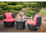 Balkonset GARDEN PLEASURE, schwarz, Polyrattan, Sitzmöbel-Sets, Balkonset, inkl. Auflagen
