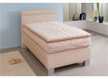 Boxspringbett, beige, Liegefläche B/L: 100cm x 200cm, kein Härtegrad, 7-Zonen-Kaltschaummatratze, Bezug der Obermatratze: 100% Polyester, Polyesterwatte aus 100% Polyester und Vlies aus 100% Polyester., WESTFALIA SCHLAFKOMFORT, Komplettbetten, Boxspringbett