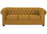 Chesterfield-Sofa HOME AFFAIRE "New Castle", gelb (mustard), B:203cm H:72cm T:86cm, Sofas, Chesterfield-Sofa, mit hochwertiger Knopfheftung in Chesterfield-Design, B/T/H: 203/86/72