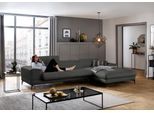Ecksofa W.SCHILLIG "piedroo, Designsofa mit tollem Sitzkomfort, bequem, L-Form", grau (anthrazit z69), B:343cm H:70cm T:193cm, Longlife Xtra-Leder Z69: Das feinnarbige, gedeckte Softleder Z69 besticht durch seine außergewöhnliche Weichheit im trendigen »Vintage-Look«, Hautstärke 0, 9 - 1, 1 mm, Sofas, Ecksofa, Kopfteilverstellung, wahlweise mit Sitztiefenverstellung, Breite 343cm