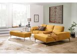 Ecksofa W.SCHILLIG "run, Designsofa mit tollem Sitzkomfort, L-Form", gelb (sunrise z73), B:299cm H:88cm T:178cm, Longlife Xtra-Leder Z73: Naturwalkleder der Luxusklasse aus den erlesensten Rohhäuten. Hautstärke 1, 1 – 1, 3 mm;ROHLEDER Jacquard-Flachgewebe Q2 W60 (63% Polyester, 37% Polyacryl);ROHLEDER Chenille-Flachgewebe Q2 W77 (68% Polyacryl, 32% Polyester);Stoff S37 (100% Polyester), Sofas, Eck