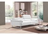 2,5-Sitzer EGOITALIANO "Malika, Designsofa mit hohem Sitzkomfort, edel und bequem", weiß, B:216cm H:94cm T:107cm, Leder »BULL« (echtes Rindsleder). Geschliffenes, pigmentiertes und behandeltes Rindsleder mit einer Dicke von 1, 3-1, 5 mm. Dieses Leder zeigt eine ziemlich weiche Hand mit einem halb undurchsichtigen Aussehen. Es handelt sich um ein geschütztes Leder. Eine leichte Deckschicht schützt