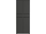 Aktenschrank GERMANIA "Mailand", grau (graphit), B:80cm H:197cm T:40cm, Holzwerkstoff, Schränke, Aktenschrank, optional mit Schublade, Türdämpfer, Breite 80 cm, Made in Germany