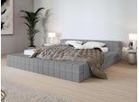Bett HOME AFFAIRE "VENDY wahlweise mit Matratze und Topper, in 3 Breiten erhältlich", grau, B:222cm H:62cm L:222cm, 100% Polyester, Betten, Bett, Bettgestell mit Kopfteil und Bettkasten, mit/ohne Matratze (BFK/TFK)
