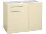 Eckunterschrank WIHO KÜCHEN "Unna", beige (front und korpus: magnolia), B:100cm H:82cm T:57cm, Schränke, Eckunterschrank, 100 cm breit, Planungsmaß 110 cm, ohne Arbeitsplatte