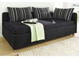 Polsterliege MAINTAL, schwarz, B:86cm L:206cm, 100% Polyester, Komplettbetten, Polsterliege, inkl. Bettkasten, Liege mit Umbau