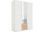Kleiderschrank PRIESS "Steyr", weiß (weiß, struktureichefarben hell), B:140cm H:193cm T:54cm, Holzwerkstoff, Schränke, Kleiderschrank