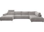 Wohnlandschaft MUSTERRING "Lucia U-Form", grau, B:434cm H:81cm T:204cm, Sofas, Wohnlandschaft, Verschiedene Farben, inkl. Kopfstütze, Gesamtbreite 434 cm
