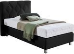 Boxspringbett "Phönix", schwarz, B:135cm L:210cm, Bezug Bett: Microvelours (100% Polyester) oder Feinstruktur (100% Polyester);Bezug Bonnell-Federkernmatratze: 100% Polyester;Bezug Kaltschaummatratze: 100% Polyester;Bezug Tonnentaschenfederkernmatratze: 80% Baumwolle, 20%Polyester, WESTFALIA SCHLAFKOMFORT, Komplettbetten, Boxspringbett
