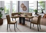 Eckbankgruppe MASSIVLINE & MORE "Martina", braun (spanplatte, massivholz, metall, mercury 105 braun, braun, schwarz), T:65cm, Holzwerkstoff, Massivholz, Polyester, Sitzmöbel-Sets, Eckbankgruppe, frei im Raum stellbar