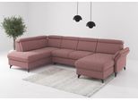 Wohnlandschaft SIT & MORE "Glendale, U-Form", rosa (aubergine), B:321cm H:84cm T:193cm, 100% Polyester, Sofas, Wohnlandschaft, inkl. Kopfteilverstellung,wahlweise mit Vorziehsitz und Bettkasten