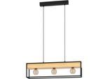 EGLO Hängeleuchte "LIBERTAD 1", braun (schwarz, braun), H: 110cm, 1 Stk., Leuchten, Hängeleuchte in schwarz und braun aus Stahl, Holz - exkl. E27 - 40W, Hängeleuchte