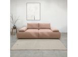 Big-Sofa DOMO COLLECTION "Évora Megasofa Breite 244 cm", rosa (rust), B:244cm H:80cm T:113cm, 95% Polyester, 5% Baumwolle, Sofas, Big-Sofa, Federkern, inkl. Armlehnenverstellung, Struktur grob, rust