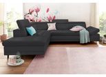 Ecksofa SIT & MORE "Limit L-Form", schwarz, B:275cm H:89cm T:217cm, Kunstleder SOFTLUX;Luxus-Microfaser ALTARA NUBUCK (100% Polyester);Struktur (100% Polyester), Sofas, Ecksofa, wahlweise mit Bettfunktion und Bettkasten