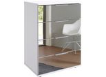 Nachtkommode WIMEX "Saigon", weiß (weiß, spiegel), B:52cm H:74cm T:38cm, Holzwerkstoff, Sideboards, Nachtkommode, mit 4 Schubladen, wahlweise Glas-oder Spiegelfronten
