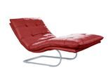 Relaxliege W.SCHILLIG "daily dreams", rot (ruby rot z59), B:95cm H:91cm T:170cm, Longlife Xtra-Leder Z59: Glattleder mit modischer Prägung. Hautstärke 0, 9 - 1, 1 mm, Sofas, Relaxliege, in Waffelkissen-Optik, wahlweise mit Motor, silber matt, in 2 Breiten