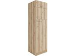 Kühlumbauschrank OPTIFIT "Bella", beige (wildeiche, wildeiche, anthrazit), B:60cm H:206,8cm T:60cm, Holzwerkstoff, Schränke, Kühlumbauschrank, Breite 60 cm, Nischenmaße B/T/H 56,7/55,5/144,6 cm