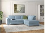 Ecksofa SIT & MORE "Dundee L-Form", blau (hellblau), B:263cm H:86cm T:219cm, Sofas, Ecksofa, mit Federkern und Edelstahlfüßen, wahlweise mit Kopfteilverstellung