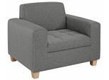 Sessel HOME AFFAIRE "Corby", grau (hellgrau), B:101cm H:80cm T:86cm, Struktur fein (100% Polyester);Chenille (100% Polyester);NaturLEDER (echtes Rindsleder) auf Sitzfläche, Kunstleder im Korpus;Melrose (100% Polyester), Sessel, Sessel, Steppung auf Sitzfläche