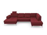 Wohnlandschaft SIT & MORE "Bendigo U-Form", rot, B:332cm H:87cm T:226cm, Sofas, Wohnlandschaft, inklusive Sitztiefenverstellung, Bodenfreiheit 15 cm, in 2 Fußfarben