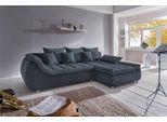 Ecksofa HOME AFFAIRE "Imola, bequem, aktuelle Steppung im Sitz, L-Form, Breite 270cm", blau (dunkelblau), B:270cm H:90cm T:170cm, Microfaser PRIMABELLE (100% Polyester) / Struktur (82% Polyester, 9% Viscose, 7% Baumwolle, 2% Nylon);Kunstleder SOFTLUX / Struktur (82% Polyester, 9% Viscose, 7% Baumwolle, 2% Nylon);Cord (93% Polyester, 7% Polyamid), Sofas, Ecksofa, wahlweise mit Bettfunktion