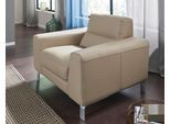 Sessel CALIA ITALIA "Simon Loungesessel, Designsessel, sehr bequem", beige (biscotto), B:112cm H:81cm T:94cm, Leder SORRENTO, pigmentiertes Glattleder;Leder BULL, pigmentiertes Dickleder, Sessel, Sessel, in zwei Lederqualitäten