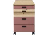 Rollcontainer INNOSTYLE "Rollcontainer Glenn, 45 x 66 x 55 cm (B/H/T)", rusty rot, artisan, B:45cm H:66cm T:55cm, Holzwerkstoff, Kunststoff, MDF, Rollwagen, Rollcontainer, inkl. Filzeinlage, 4 Rollen(2 mit Bremsen) oder Sockel, SK Soft-Close