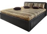 Polsterbett, schwarz, B:148cm L:210cm, Bezug Bett: Kunstleder;Bonnell-Federkernmatratze: 51% Polypropylen, 39% Polyester, 10% Baumwolle;Kaltschaummatratze: 100% Polyester, Bezug abnehm- und waschbar bis 60C, WESTFALIA SCHLAFKOMFORT, Betten, Polsterbett, inkl. Bettkasten bei Ausführung mit Matratze