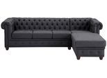 Chesterfield-Sofa HOME AFFAIRE "New Castle L-Form", schwarz, B:255cm H:72cm T:171cm, Sofas, Chesterfield-Sofa, hochwertige Knopfheftung in Chesterfield-Design, B/T/H: 255(171/72)