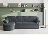 Ecksofa DOMO COLLECTION "Pegnitz, elegante Rückensteppung, kompakte Stellmaße 238/141cm, L-Form", grau (dunkelgrau), B:238cm H:82cm T:141cm, 92% Polyester, 8% Nylon, Sofas, Ecksofa, wahlweise mit Bettfunktion