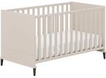 Babybett HOME AFFAIRE "ARI", beige (cashmere, beige), B:77cm H:82cm L:146cm, Holzwerkstoff, Babybetten, Babybett, 4-fach höhenverstellbar, umbaubar zum Juniorbett Kindersofa