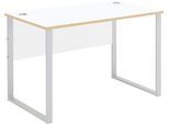 Schreibtisch INNOSTYLE "Memphis Schreibtisch, 120x77x73cm (B/H/T)", silber (weiß, artisan eiche, silber matt, weiß, artisan eiche), B:120cm H:77cm T:73cm, Tische, Schreibtisch, ABS-Kantenschutz, Soft Touch Oberfläche