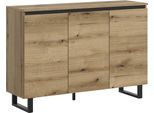 Sideboard HOME AFFAIRE "TOMA, Breite: 120 cm, mit Metall-Kufen-Fuß, 3 Türen, 3 Einlegeböden", evoke oak nachbildung, B:120cm H:84cm T:36cm, Sideboards, Sideboard, Anrichte, Kommode, Schrank, Board, Higboard