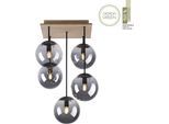 JUST LIGHT Deckenleuchte "GREEN WIDO", braun (holz, natur), 5, H: 59,5cm, 1 Stk., Leuchten, Deckenleuchte