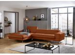 Ecksofa W.SCHILLIG "piedroo, Designsofa mit tollem Sitzkomfort, bequem und elegant, L-Form", braun (cognac z69), B:343cm H:70cm T:193cm, Longlife Xtra-Leder Z69: Das feinnarbige, gedeckte Softleder Z69 besticht durch seine außergewöhnliche Weichheit im trendigen »Vintage-Look«, Hautstärke 0, 9 - 1, 1 mm, Sofas, Ecksofa, Kopfteilverstellung, wahlweise mit Sitztiefenverstellung, Breite 343cm