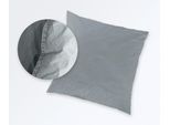 Kissenbezüge PRIMERA "Kissenbezüge »Stone Washed«, Primera (2 Stück)", grau (grau, grün), B:80cm L:80cm, Renforcé, Obermaterial: 100% Baumwolle, Kissenbezüge, Kissenbezüge, mit Stone-Washed Optik