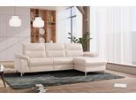 Ecksofa SIT & MORE "Astoria L-Form", beige (creme), B:260cm H:91cm T:175cm, 100% Polyester, Sofas, Ecksofa, wahlweise mit motorischer Relaxfunktion