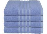Handtücher SCHIESSER "Milano aus 100% Baumwolle mit eleganter Bordüre in Hoch-Tief-Optik", blau (hellblau), B:50cm L:100cm, Frottier, Frottier, Handtücher, Handtücher, Made in Green