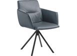 Polsterstuhl MUSTERRING "JustB SP500", blau, 1 Stk., Longlife Xtra-Leder Z69, nicht drehbar, Stühle, Polsterstuhl, mit Armlehne, wahlweise mit Drehfunktion, Stativgestell in schwarz