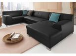 Wohnlandschaft DOMO COLLECTION "Amando in vielen Bezugsvarianten, auch in Leder, komfortabel, U-Form", schwarz, B:332cm H:74cm T:182cm, PRIMABELLE-Microfaser aus 100% Polyester;SOFTLUX-Kunstleder;Strukturstoff aus 90% Polyester und 10% Polyacryl;NaturLEDER - echtes Rindsleder, Sofas, Wohnlandschaft, wahlweise mit Bettfunktion, fester Sitzkomfort, frei im Raum stellbar