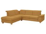 Ecksofa HOME AFFAIRE "Dalia L-Form", gelb (senf), B:256cm T:221cm, Luxus-Microfaser Florence (100% Polyester);Luxus-Microfaser weich (90% Polyester, 10% Polyamid);Webstoff (100% Polyester), Sofas, Ecksofa, mit Federkernpolsterung, wahlweise mit Bettfunktion, Bettkasten