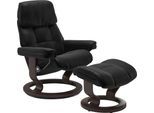 Relaxsessel STRESSLESS "Ruby", schwarz (schwarz batick), B:88cm H:99cm T:77cm, Leder BATICK: Batick ist ein leicht korrigiertes, durchgefärbtes und genarbtes Möbelleder, bei dem die meisten Unebenheiten und Spuren in der Regel entfernt wurden. Batick wird mitunter doppeltönig gefärbt, um der Oberfläche mehr Lebendigkeit zu verleihen. Dank einer schützenden Oberflächenbehandlung lassen sich die mei