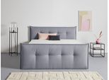 Boxbett HOME AFFAIRE "Kederleicht", grau, B:205cm L:226cm, Komplettbetten, Boxbett, inklusive Fußteil, Bettkasten & Topper, in 4 Breiten und 2 Härtegraden