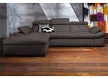 Ecksofa EXXPO - SOFA FASHION "Salerno, Funktionssofa, Breite 280cm, hoher Sitzkomfort, L-Form", grau (anthrazit), B:280cm H:77cm T:170cm, Microfaser-Primabelle (100% Polyester);NaturLEDER;Kunstleder;Lederfaserstoff;Luxus-Microfaser Lederoptik, Sofas, Ecksofa, inkl. Kopf- und Armteilverstellung, wahlweise mit Bettfunktion