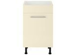 Spülenschrank WIHO KÜCHEN "Ela", beige (front und korpus: magnolia), B:50cm H:86,5cm T:58cm, Schränke, Spülenschrank, Breite 50 cm, höhenverstellbare Füße