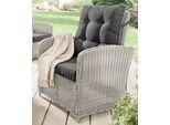 Loungesessel DESTINY "MERANO", weiß (vintage weiß), B:67cm H:99cm T:74cm, Obermaterial: 100% Polyester. Füllung: 100% Polyurethan, Sessel, Loungesessel, Aluminium, Polyrattan, inkl. Auflagen, mit Rückteilverstellung