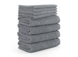 Handtuch Set MÖVE "Superwuschel 100% Premium Cotton Baumwolle", grau (stone), 8, Walkfrottier, Walkfrottier, Obermaterial: 100% Baumwolle, Handtuch-Sets, Handtuch Set, Spar-Set, Made in Germany, Handtuch Set mit Bordüre, einfarbig, weich